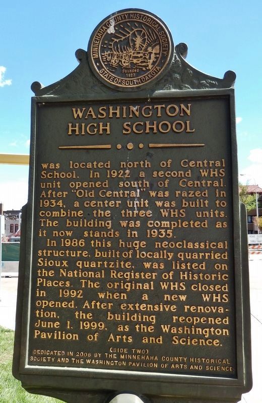 Washington High School Marker <br>(<i>side two</i>). Click for full size. Washington High School Marker <br>(<i>side two</i>) image. Click for full size.