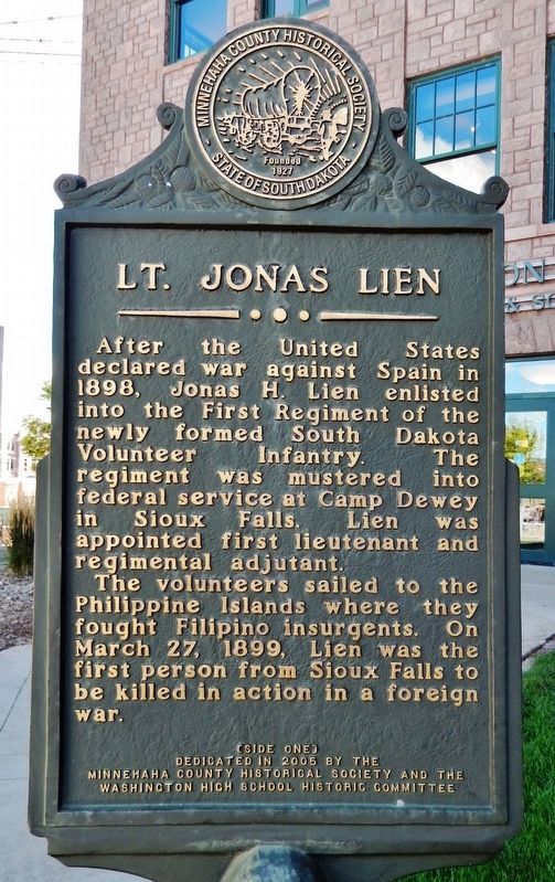 Lt. Jonas Lien Marker (<i>side one</i>) image. Click for full size.