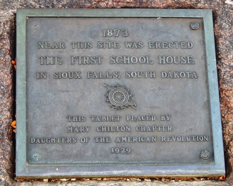 The First School House 1873 Marker image. Click for full size.
