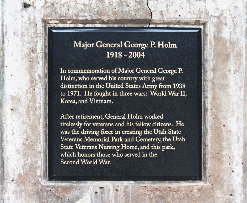 Major General George P. Holm Marker image. Click for full size.