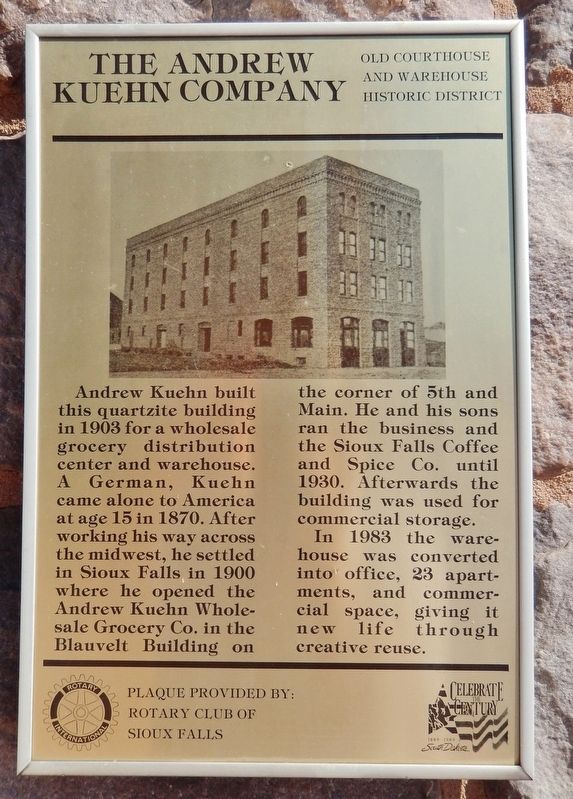 The Andrew Kuehn Company Marker. Click for full size. The Andrew Kuehn Company Marker image. Click for full size.