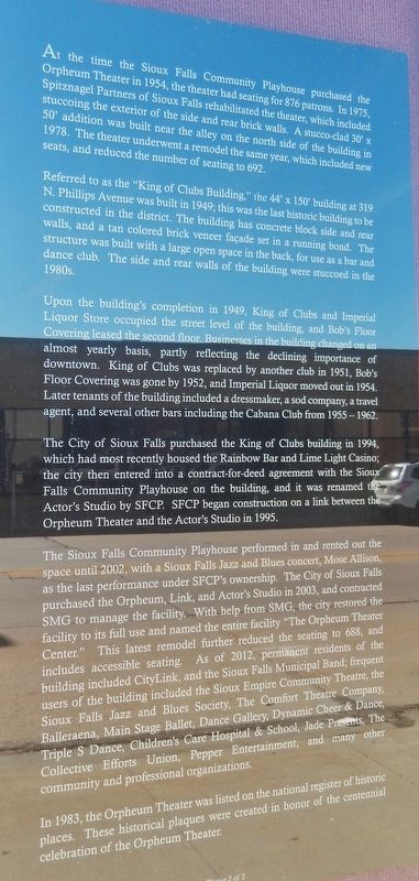 Orpheum Theater Marker (<i>panel 2</i>) image. Click for full size.