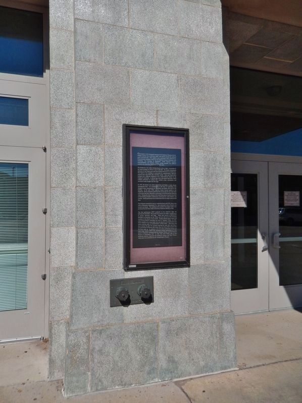 Orpheum Theater Marker (<i>panel 1; tall view; on pillar left of main front entrance</i>) image. Click for full size.
