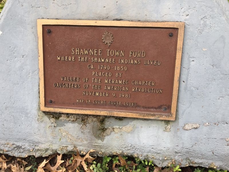 Shawnee Town Ford Marker. Click for full size. Shawnee Town Ford Marker image. Click for full size.