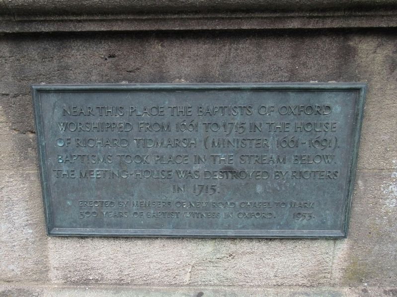 Baptists of Oxford Marker. Click for full size. Baptists of Oxford Marker image. Click for full size.