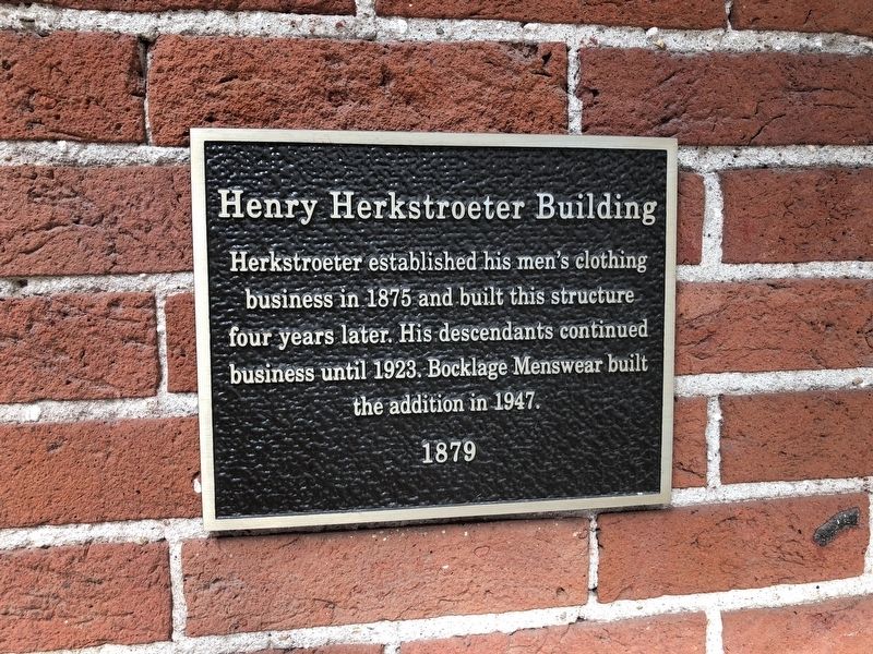 Henry Herkstroeter Building Marker. Click for full size. Henry Herkstroeter Building Marker image. Click for full size.