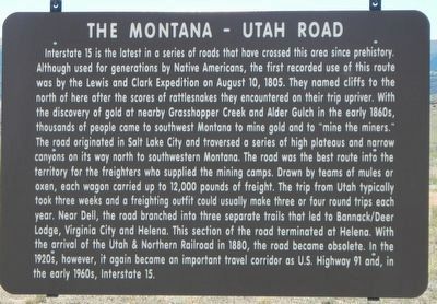 The Montana-Utah Road Marker image. Click for full size.