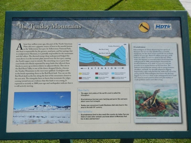 The Tendoy Mountains Marker image. Click for full size.