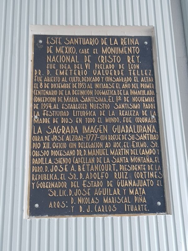 The Sanctuary of the Queen of Mexico Marker image. Click for full size.
