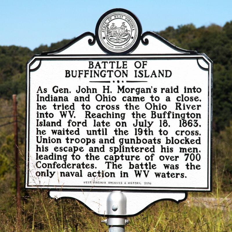 Battle of Bluffington Island Marker image. Click for full size.