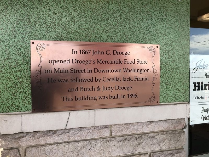 Droege's Mercantile Food Store Marker. Click for full size. Droege's Mercantile Food Store Marker image. Click for full size.