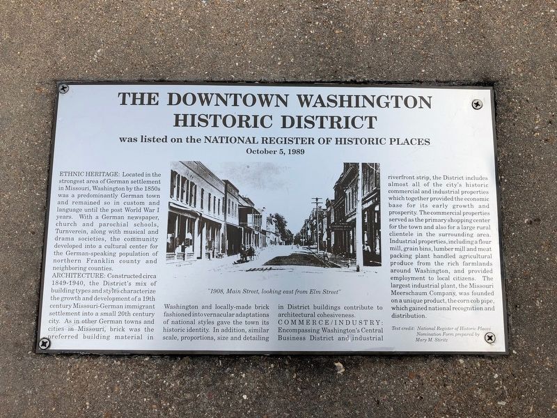 The Downtown Washington Historic District Marker. Click for full size. The Downtown Washington Historic District Marker image. Click for full size.