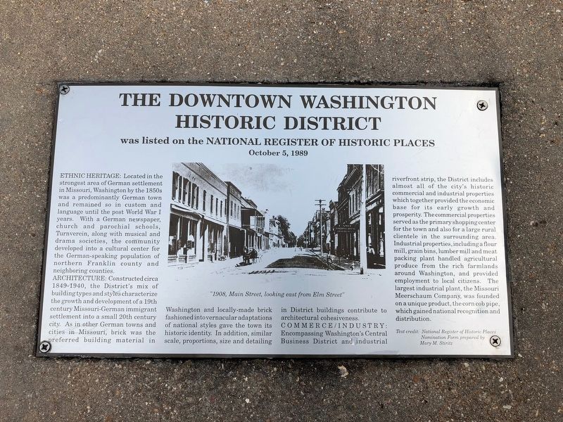 The Downtown Washington Historic District Marker image. Click for full size.