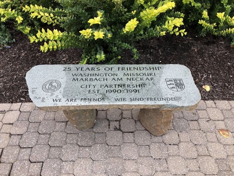Bench a couple blocks west commemorating 25 years of the partnership between Washington and Marbach. Click for full size. Bench a couple blocks west commemorating 25 years of the partnership between Washington and Marbach image. Click for full size.