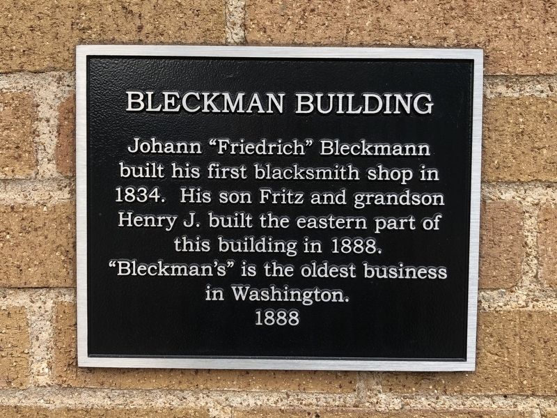 Bleckman Building Marker. Click for full size. Bleckman Building Marker image. Click for full size.