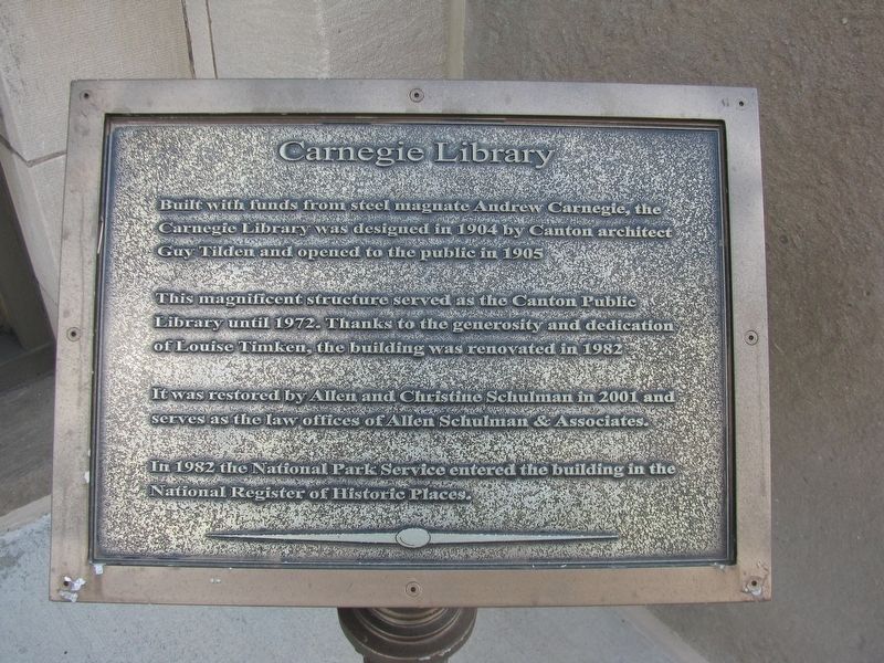 Carnegie Library Marker. Click for full size. Carnegie Library Marker image. Click for full size.