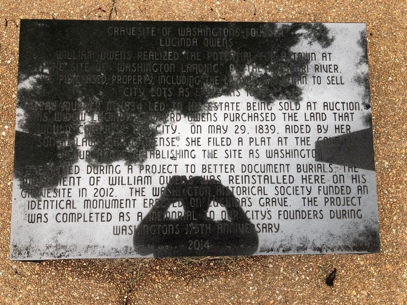 Gravesite of Washington's Founder Marker image. Click for full size.