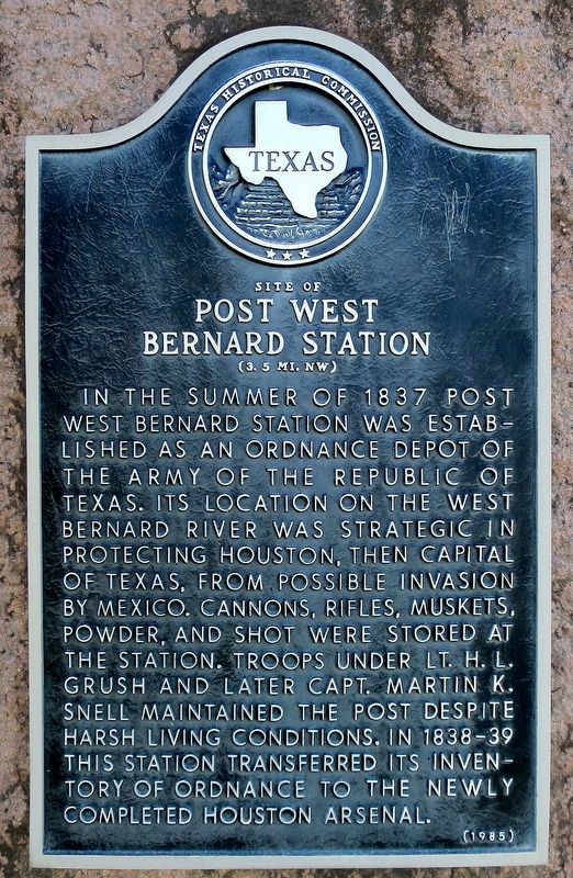 Site of Post West Bernard Station Marker image. Click for full size.