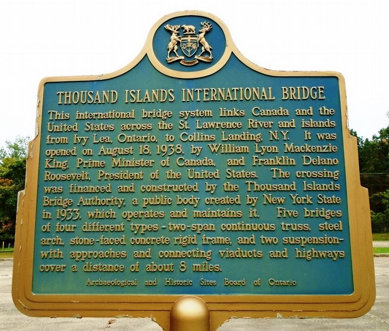 Thousand Islands International Bridge Marker image. Click for full size.