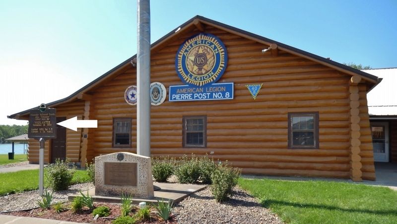 American Legion Post No. 8, Pierre, South Dakota (<i>marker at far left</i>) image. Click for full size.