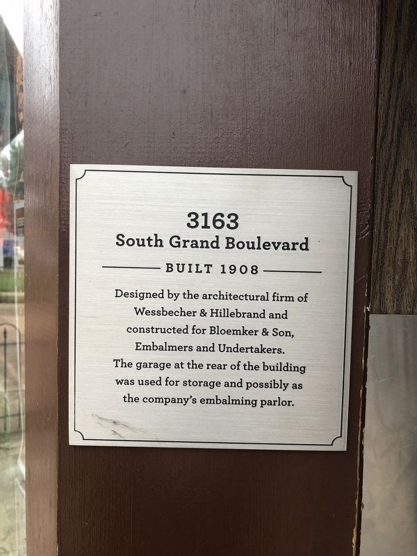 3163 South Grand Boulevard Marker image. Click for full size.