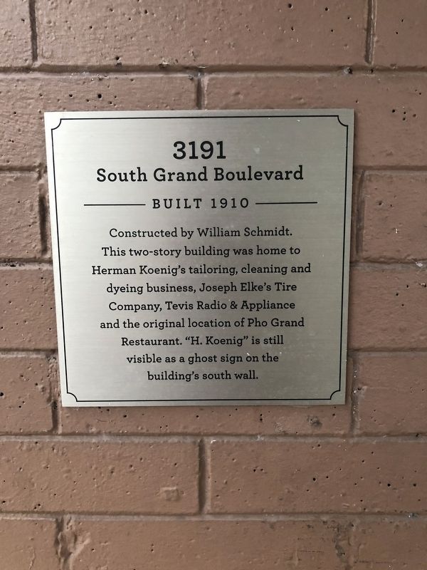 3191 South Grand Boulevard Marker image. Click for full size.