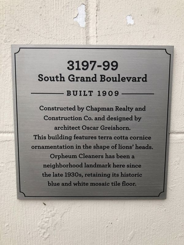 3197-99 South Grand Boulevard Marker image. Click for full size.
