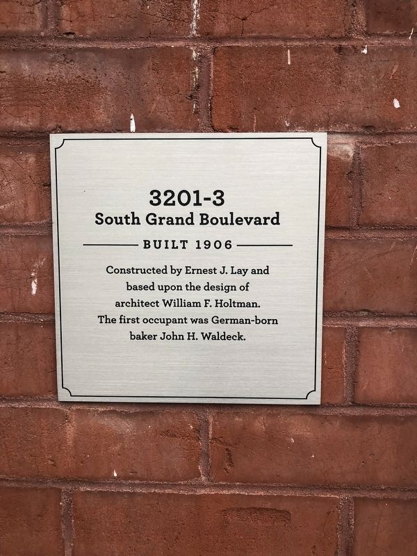 3201-3 South Grand Boulevard Marker. Click for full size. 3201-3 South Grand Boulevard Marker image. Click for full size.
