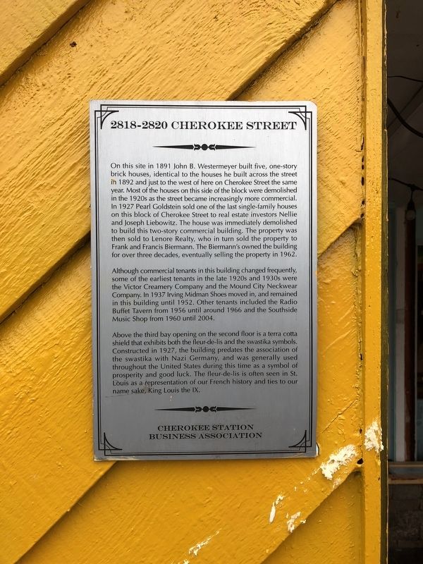 2818-2820 Cherokee Street Marker image. Click for full size.