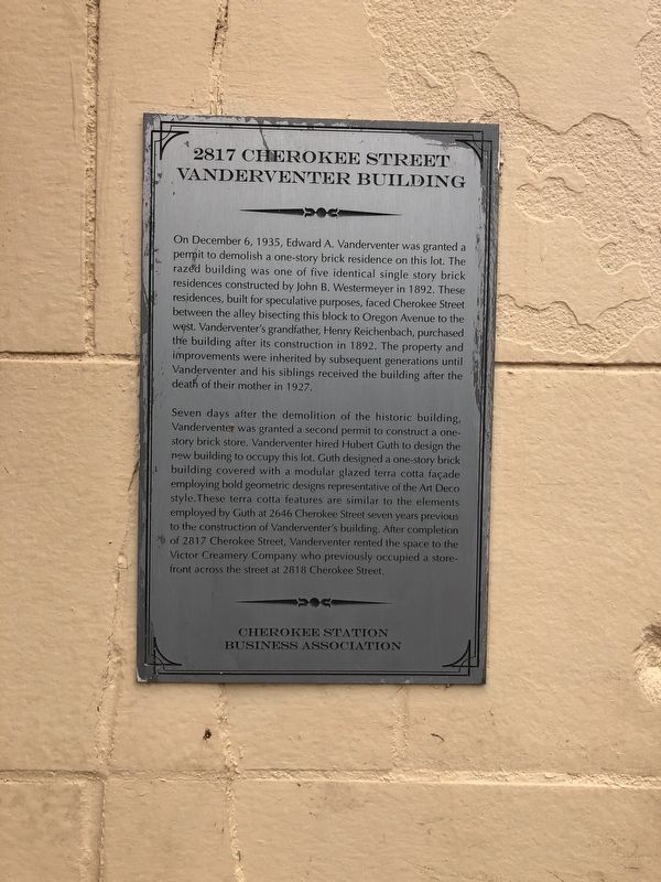 2817 Cherokee Street Marker. Click for full size. 2817 Cherokee Street Marker image. Click for full size.