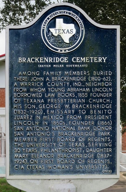 Brackenridge Cemetery Marker image. Click for full size.