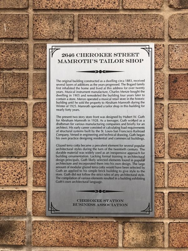 2646 Cherokee Street Marker. Click for full size. 2646 Cherokee Street Marker image. Click for full size.