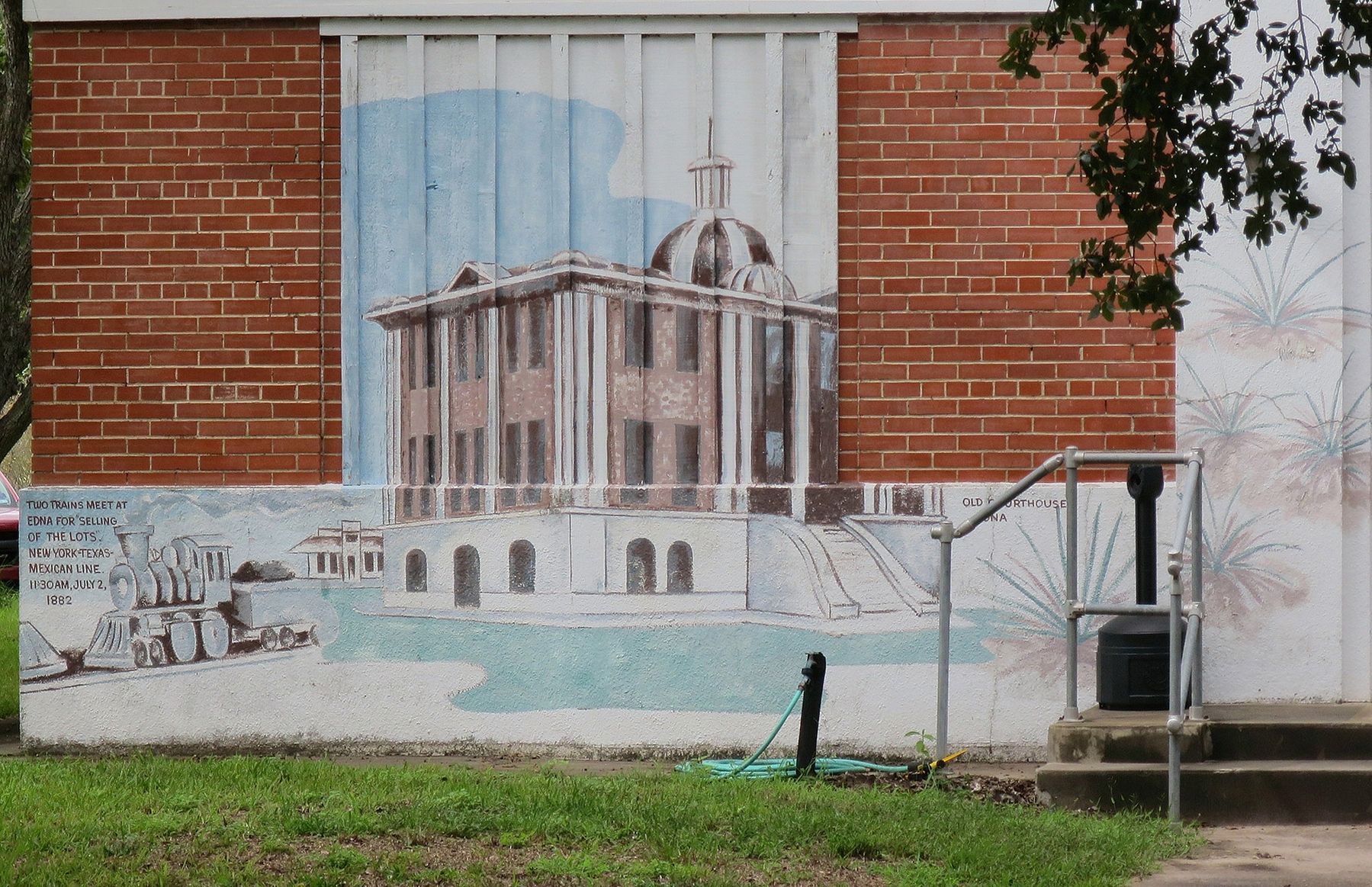 Mural on Texana Museum image. Click for full size.