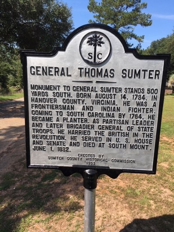 General Thomas Sumter Marker (refurbished) image. Click for full size.