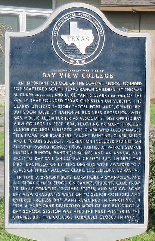 Site of Bay View College Marker image. Click for full size.