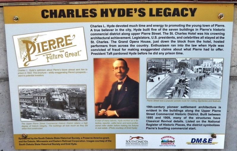 Charles Hyde's Legacy Marker image. Click for full size.