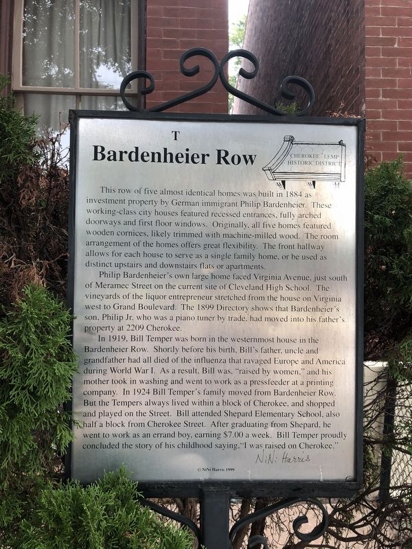 Bardenheier Row Marker. Click for full size. Bardenheier Row Marker image. Click for full size.