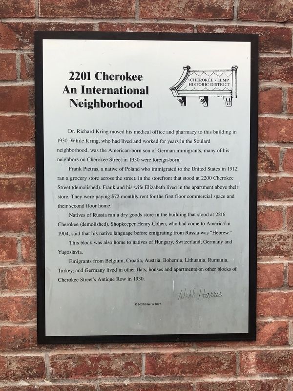 2201 Cherokee Marker. Click for full size. 2201 Cherokee Marker image. Click for full size.