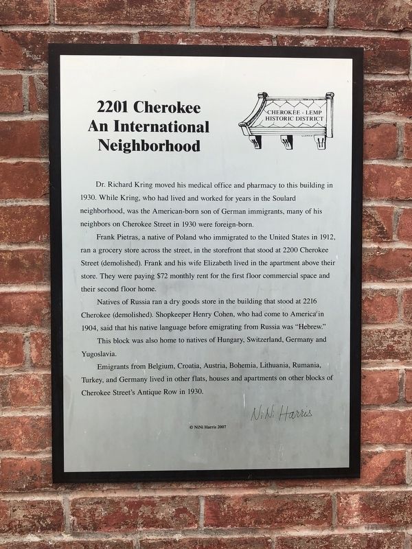 2201 Cherokee Marker image. Click for full size.