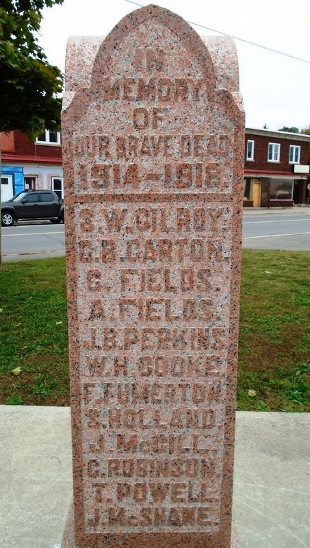 World War Memorial Honored Dead. Click for full size. World War Memorial Honored Dead image. Click for full size.