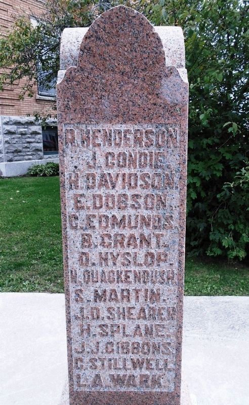 World War Memorial Honored Dead. Click for full size. World War Memorial Honored Dead image. Click for full size.