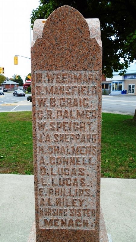 World War Memorial Honored Dead. Click for full size. World War Memorial Honored Dead image. Click for full size.