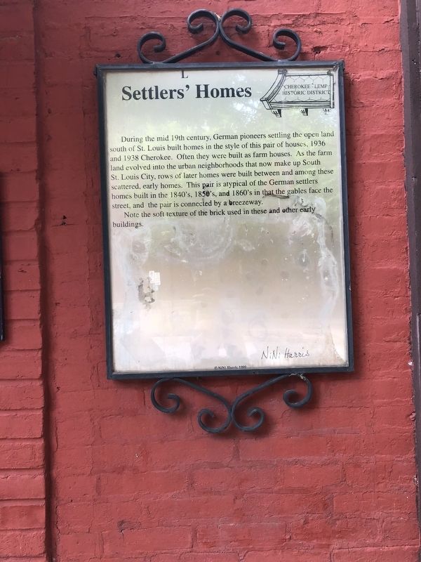 Settlers' Homes Marker image. Click for full size.