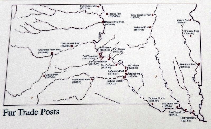 Marker detail: Fur Trade Posts on the Upper Missouri River image. Click for full size.