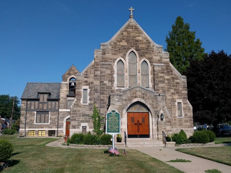 Immanuel Methodist Episcopal Church and Marker image. Click for full size.