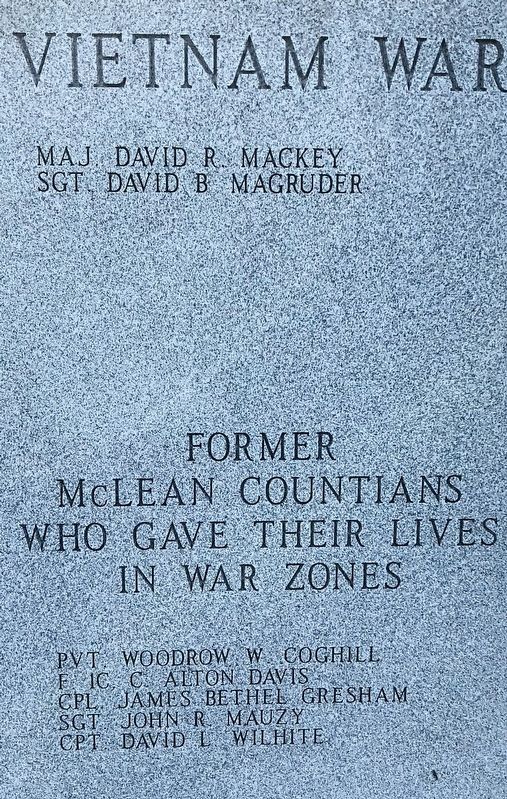 Vietnam War and former McLean Countians who gave their lives in war zones. image. Click for full size.