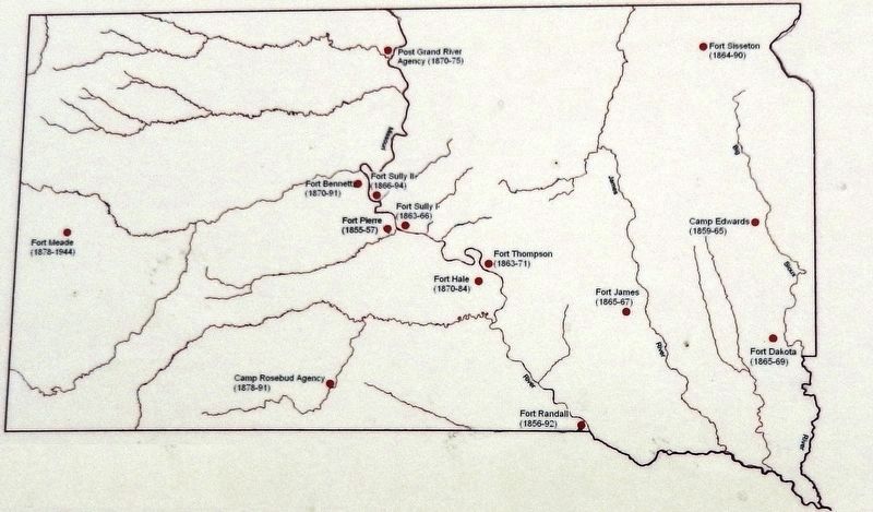 Marker detail: Major Dakota Army Posts. Click for full size. Marker detail: Major Dakota Army Posts image. Click for full size.