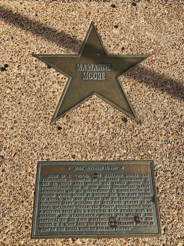 Marianne Moore Marker. Click for full size. Marianne Moore Marker image. Click for full size.