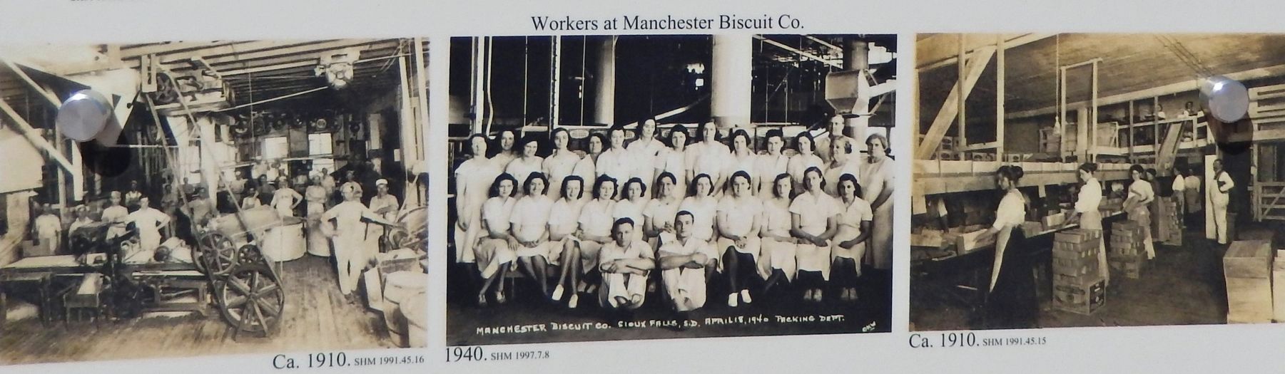 Marker detail: Workers at Manchester Biscuit Company image. Click for full size.