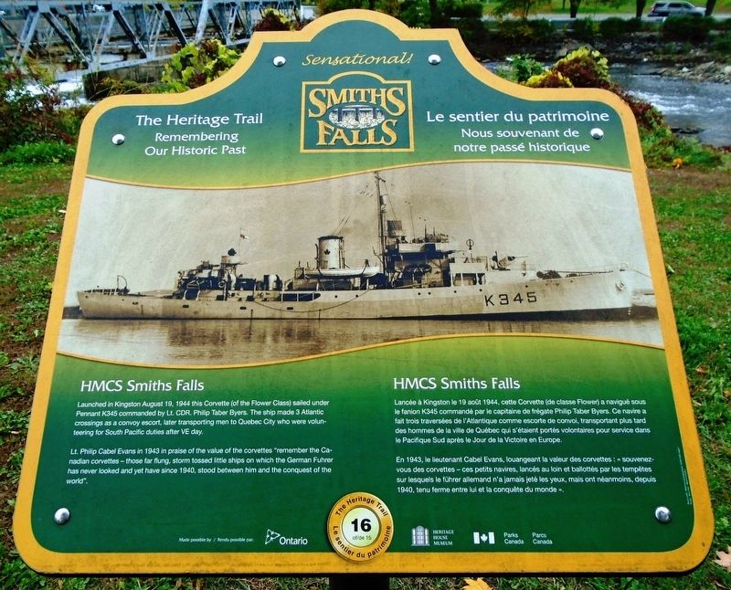 HMCS Smiths Falls Marker image. Click for full size.